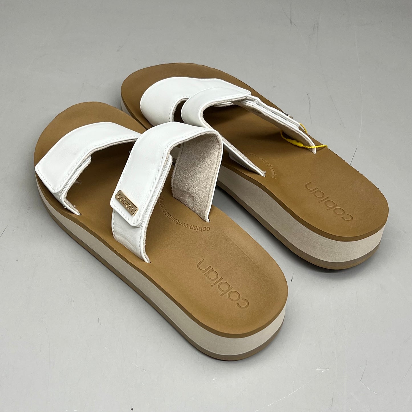 COBIAN Dana Rise Elevated Flatform Style Slide Women's Sz 9 White DNA24-100-09