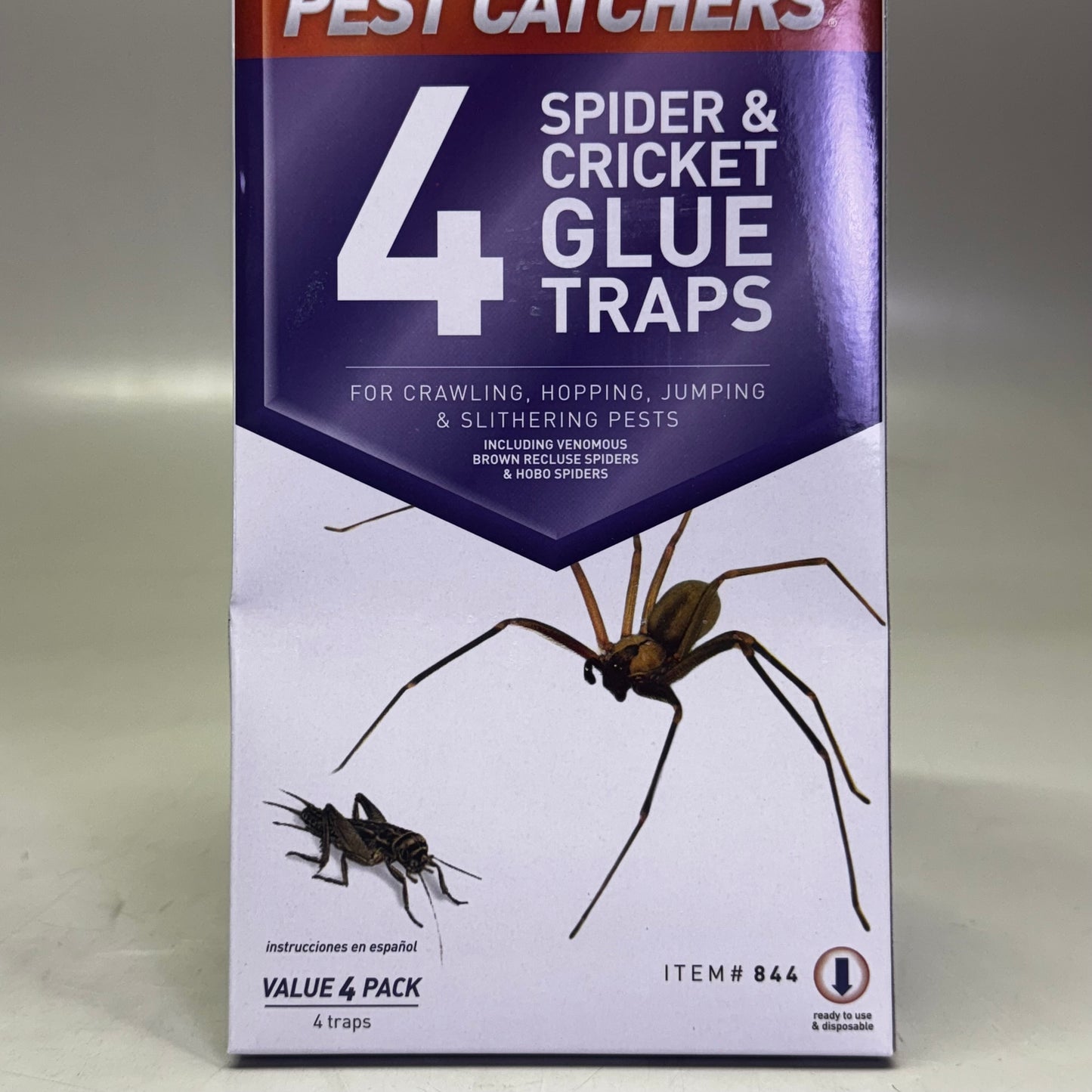 JT EATON (2 PACK of 4) Stick-Em Large Spider And Cricket Glue Trap Yellow PM844