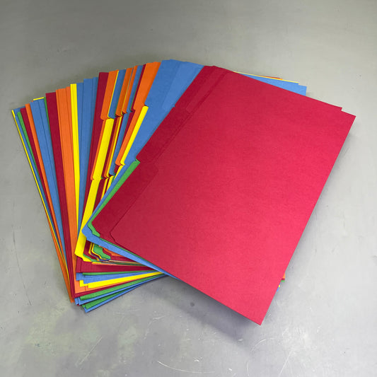 SMEAD (100 PACK) Standard File Folders Legal Sz 1/3 Cut Assorted Colors 16943