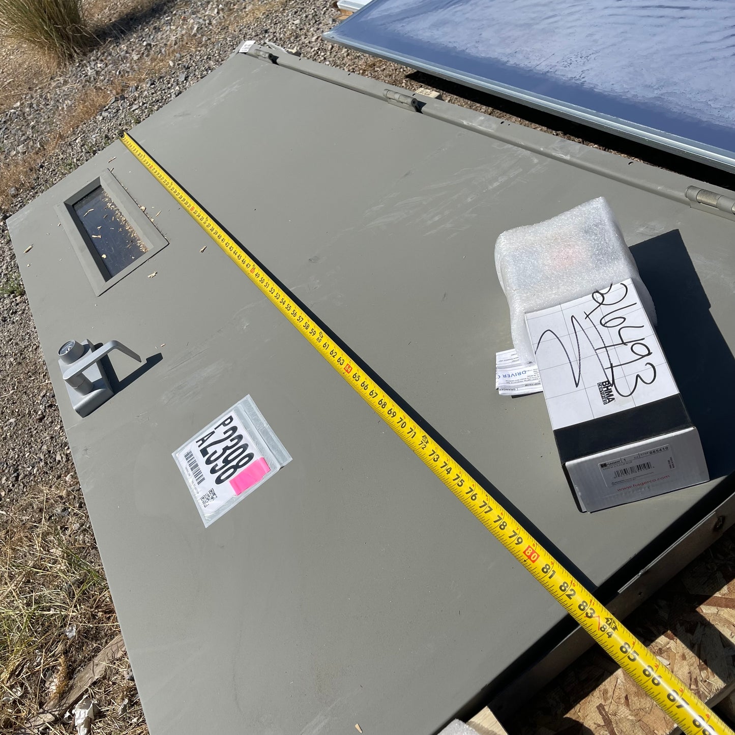 Z@ Pallet of SECURALL Steel Door 83”x36” Grey HDQR3684LH (AS-IS)