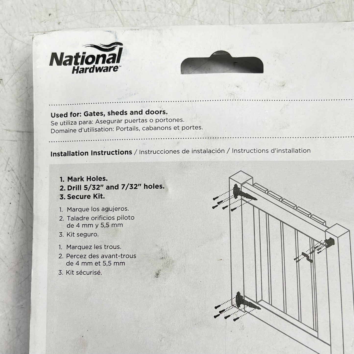 NATIONAL HARDWARE Heavy Gauge Steel Gate Kit Surface Applications Black N243-899