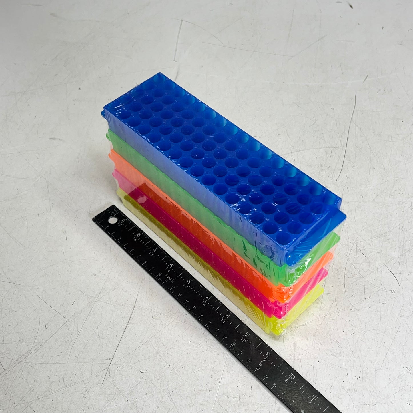 (SET OF 5) Laboratory Microcentrifuge Tube Racks  9.5"x3.5" Multicolor TR-80ASST
