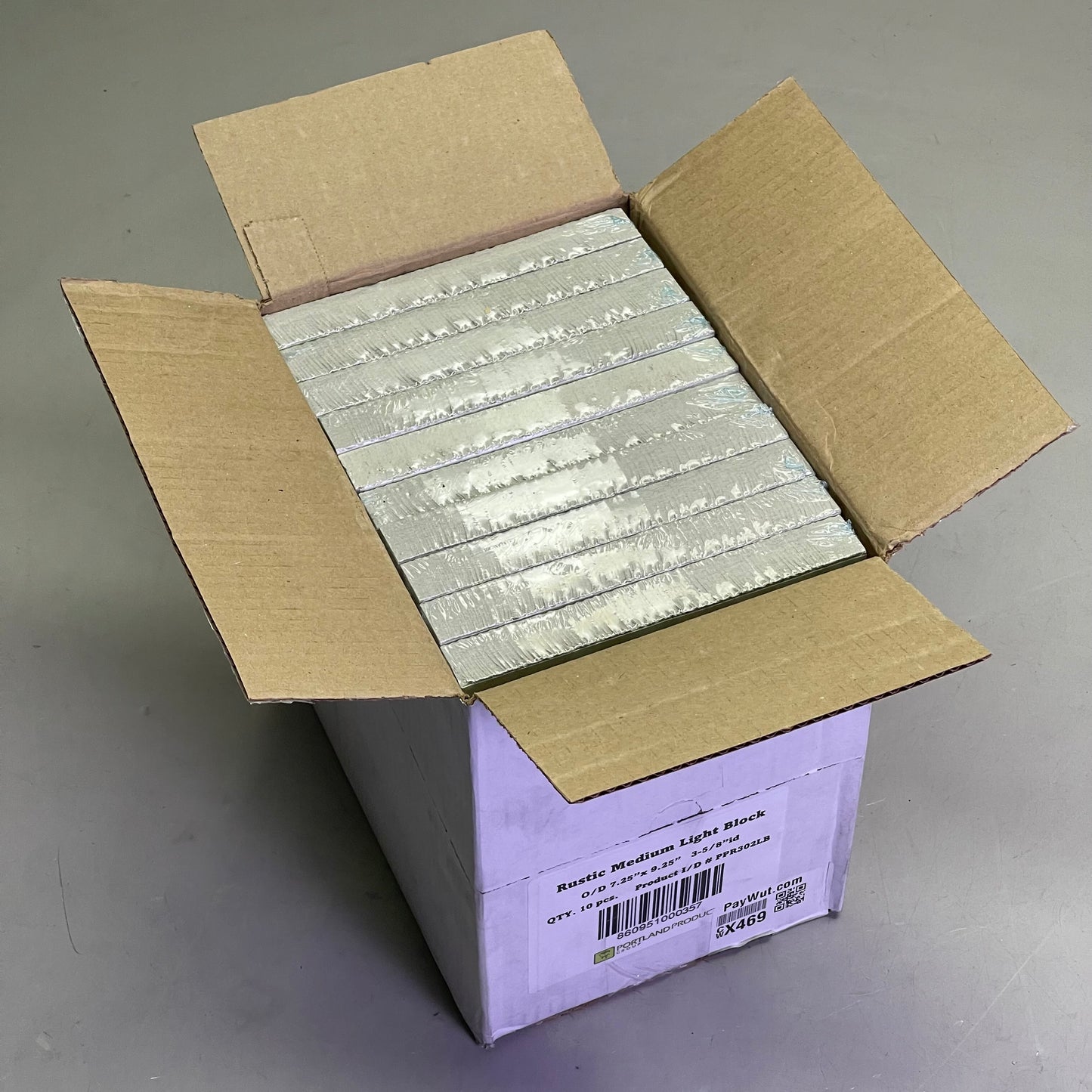 PORTLANDPRODUCTS (10 PACK) Rustic Medium Light Block O/D 7.25" x 9.25" x I/D 3-5/8" Grey PPR302LB