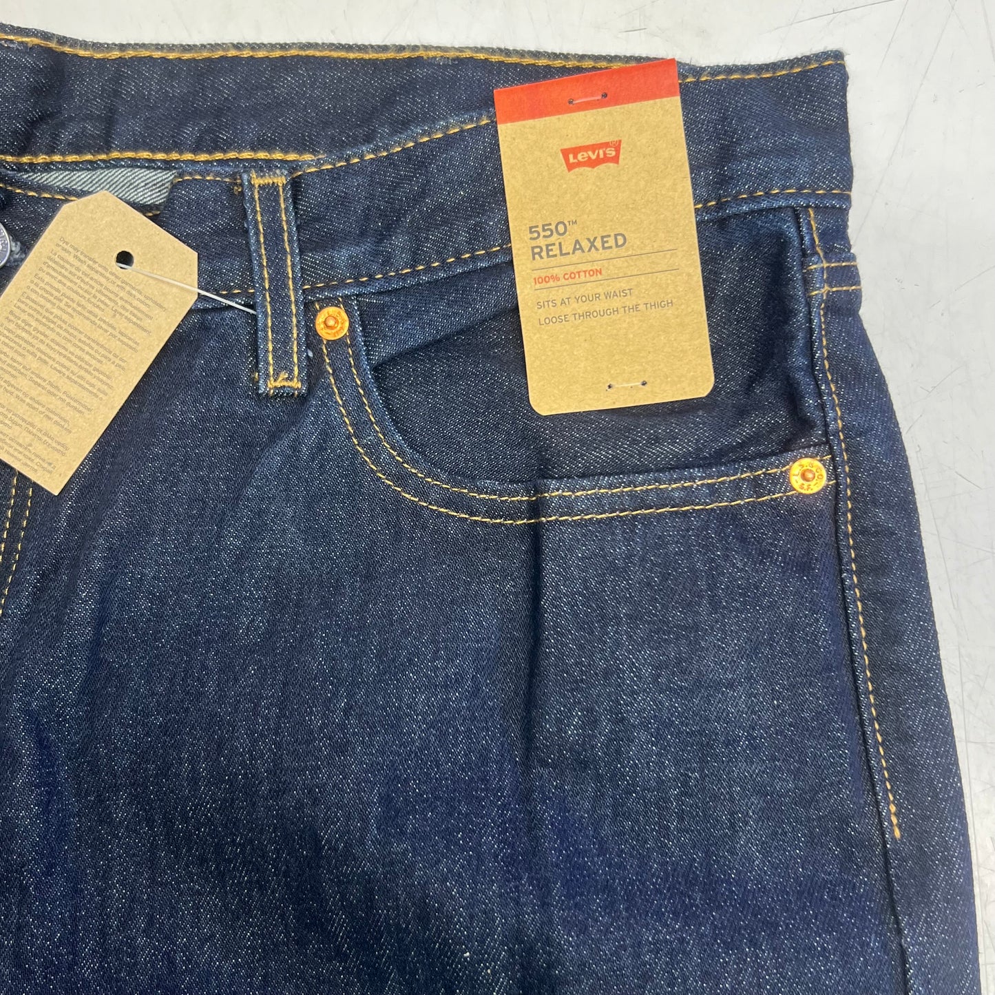 LEVIS 550 Relaxed Fit Jeans Men's Sz 40 X 30 Rigid Blue 005500216