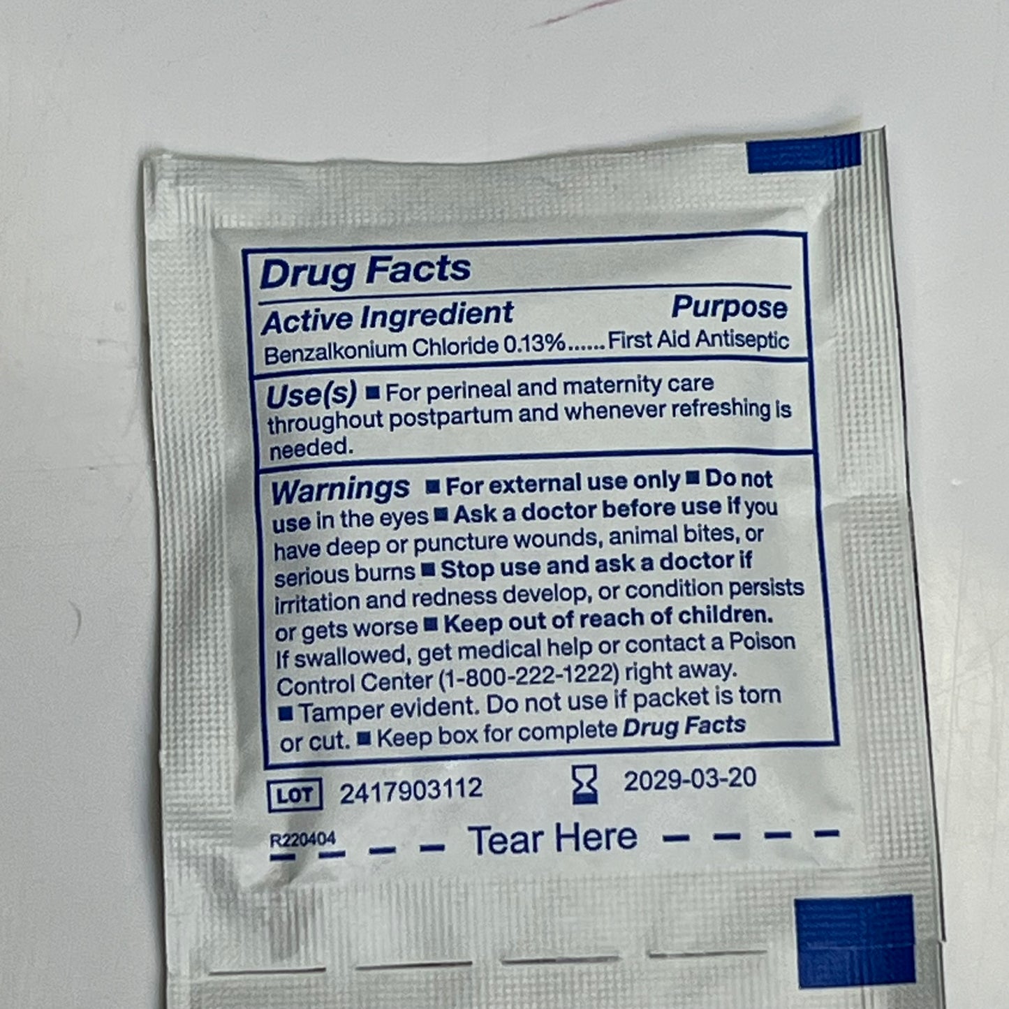 ZA@ DYNAREX (5 PACK, 100 EACH) Obstetrical Cleansing Towelettes 5"x7" White 1302 BB 03/29 C