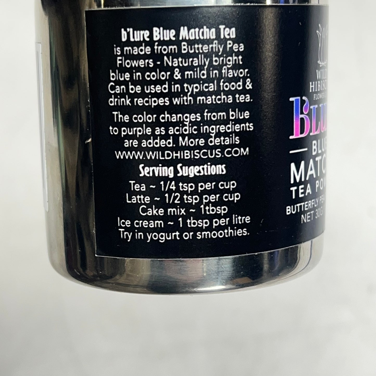 WILD HIBISCUS FLOWER Butterfly Pea Flower Blue Matcha Tea Powder 1.06oz BB 08/|27