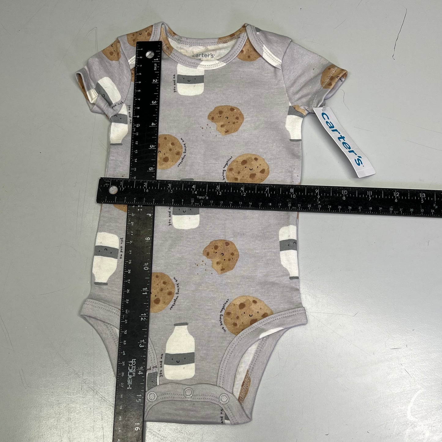 CARTERS (5 PIECE SET) Milk & Cookie - Animal Bodysuit Baby Boys Sz 6M Blue/White