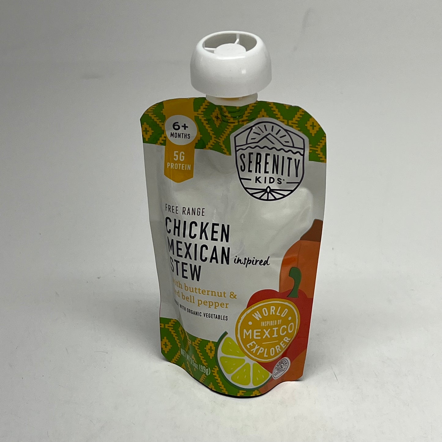 SERENITY (6 PACK) Free Range Chicken Mexican Stew Baby Food Pouches BB 09/27