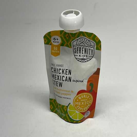 SERENITY (6 PACK) Free Range Chicken Mexican Stew Baby Food Pouches BB 09/27