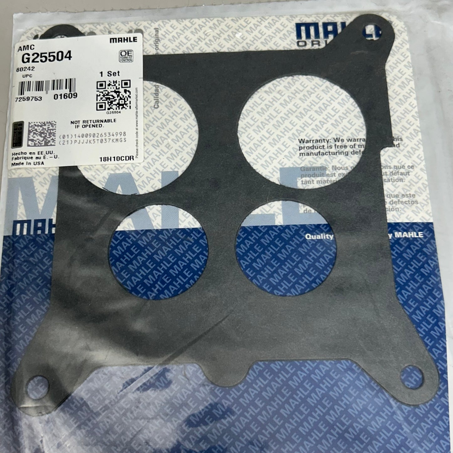MAHLE Carburetor Mounting Gasket Replacement Part For Jeep & AMC G25504