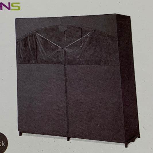 HNS Portable Wardrobe Closet & Metal Hanging Rod 60"Lx19.5"D Black HS-3392-BLK