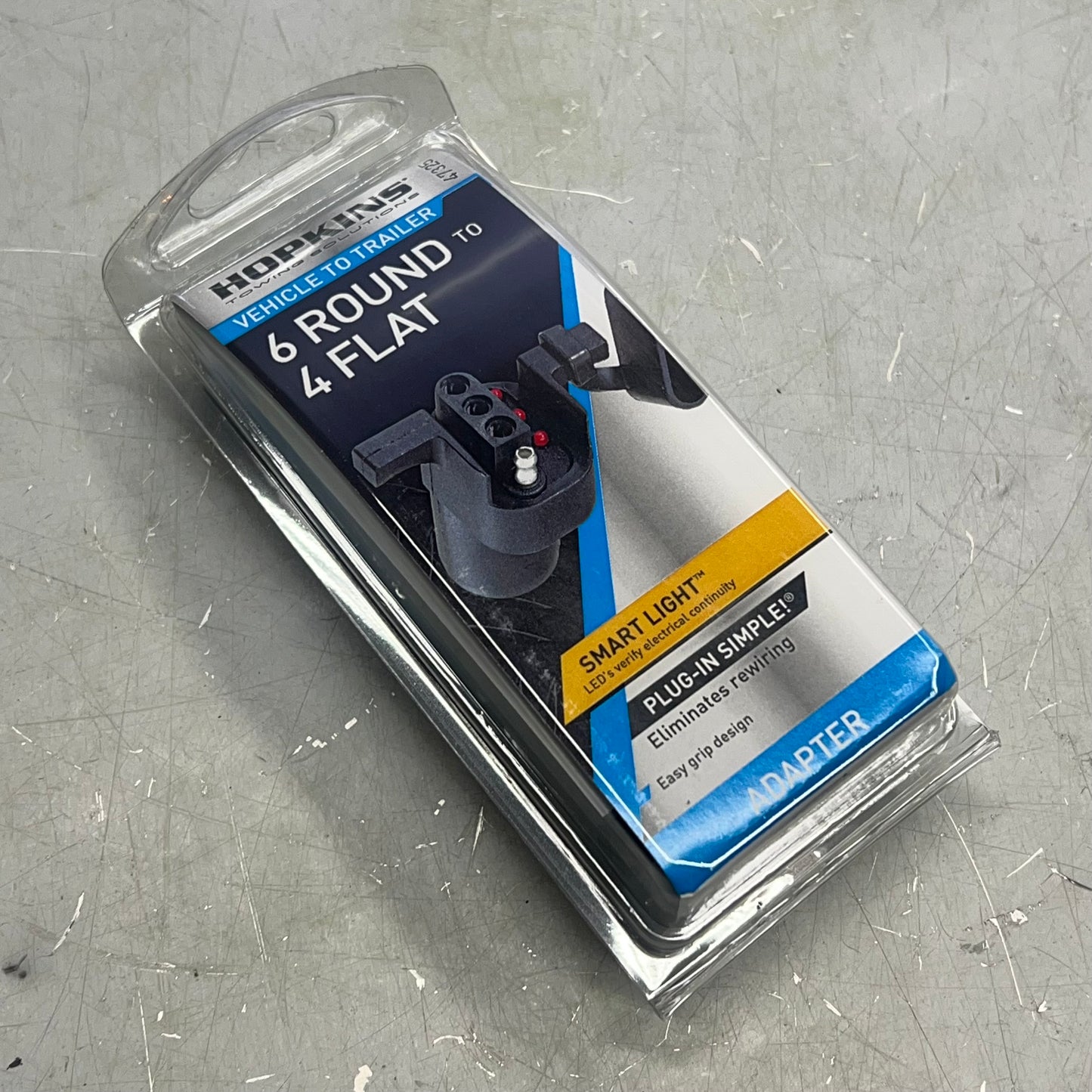 HOPKINS LED Test 6 Round To 4 Flat Adapter Integrated LED Lights Black 47325