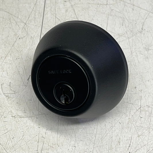 KWIKSET Safe Lock Single Cylinder Deadbolt W/ 2 Keys Matte Black 9SD91000-045
