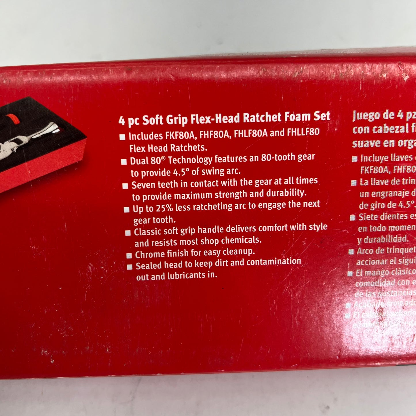 SNAP ON Soft Grip Flex Head Ratchet Set 4 Pc - 3/8" Drive 204RT04FR (As-Is)