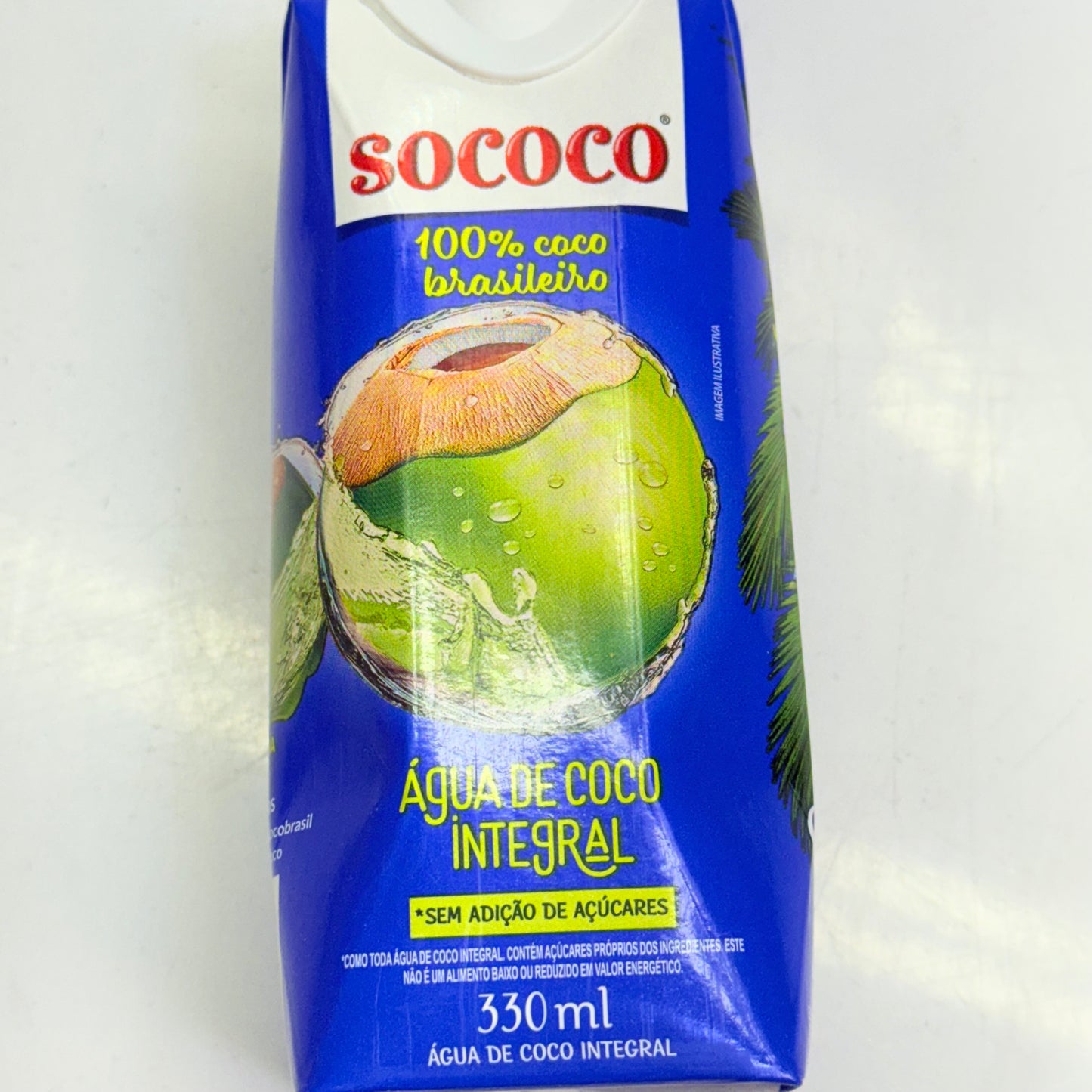 SOCOCO (12 PACK) Agua De Coco Integral 100% Coco Brasileiro 11.2 oz (330 ml)