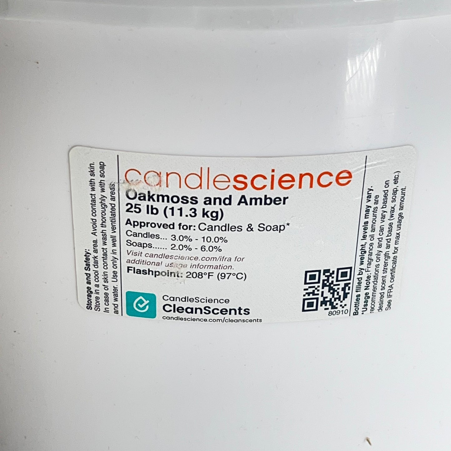 CANDLE SCIENCE Oakmoss & Amber Fragrance Oil For Soap & Candle Making 25lb Pail