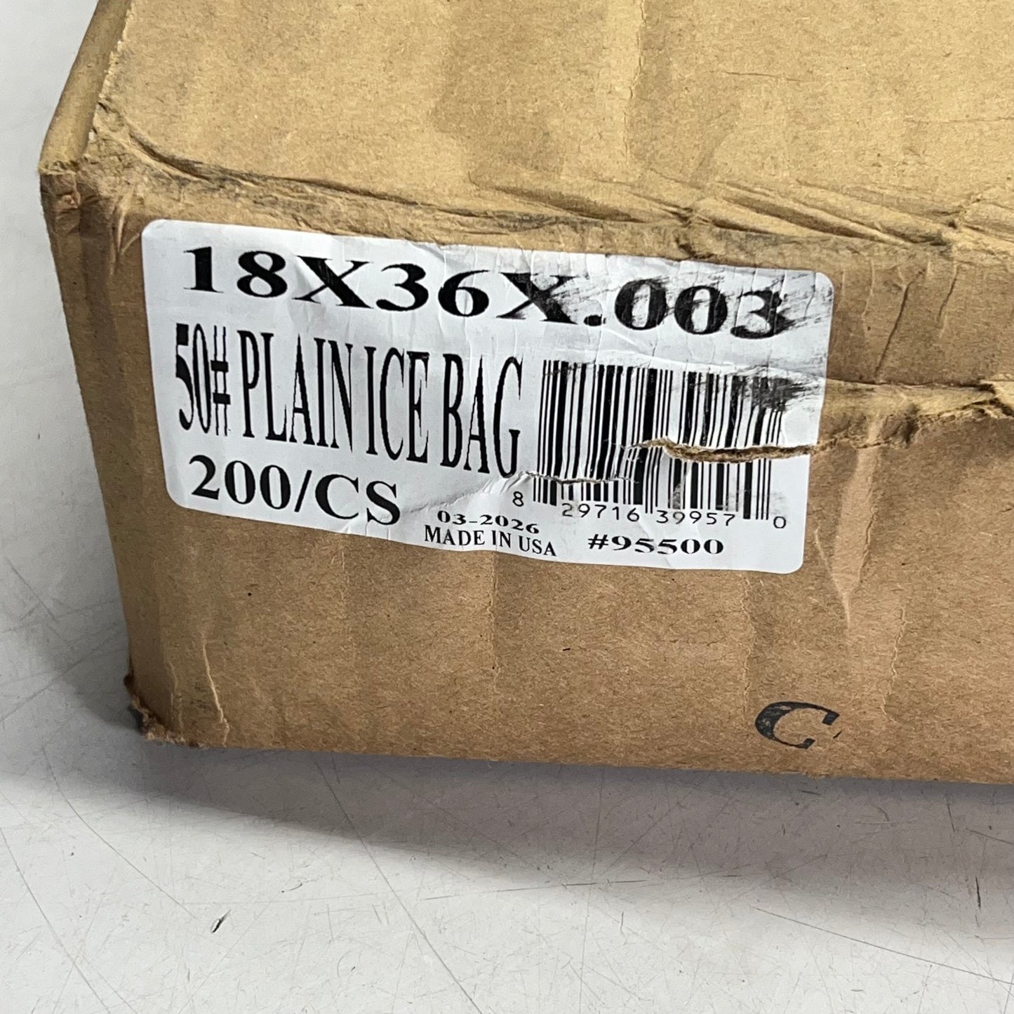 ZA@ (200 PACK) Plain Ice Bags  18"x36"x.003 Clear 95500