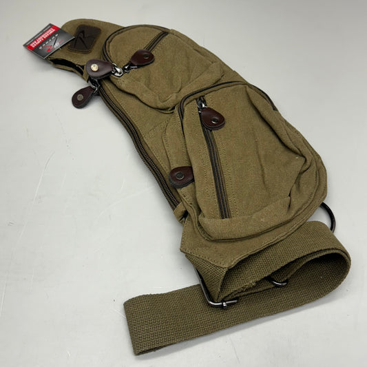 ROTHCO Men's Vintage Canvas Crossbody Bag Olive Drab 2498 Size: 14.5”Lx7”W