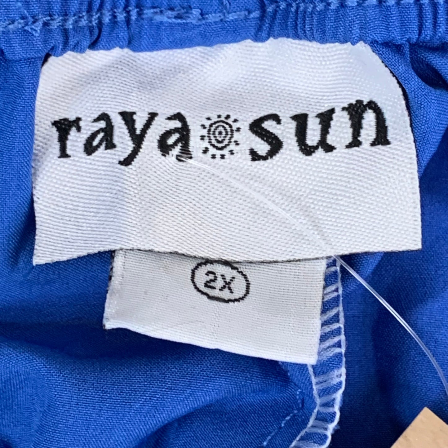RAYA SUN Stretch Swim Style Shorts W/ Flower Design Women's 2X Blue/Gray
