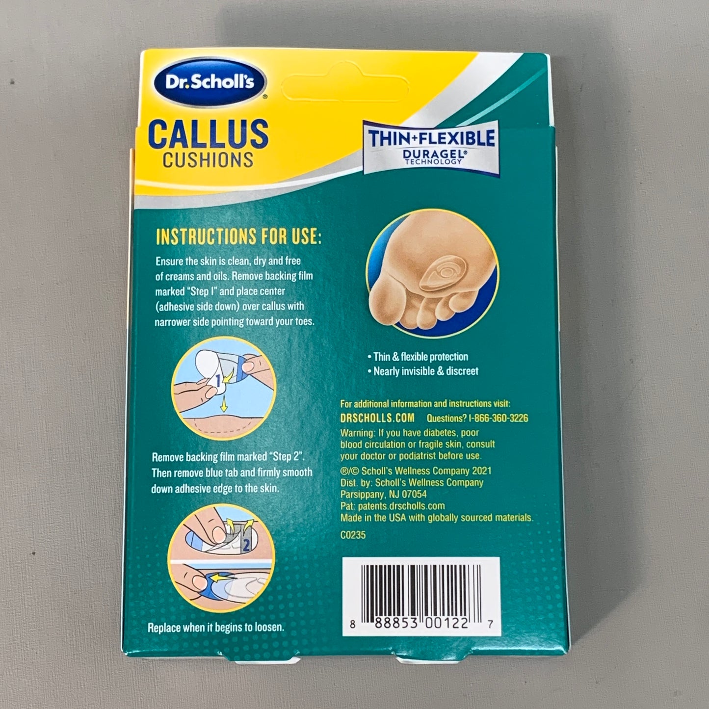 DR. SCHOLL'S 3-PACK! Callus Cushions Thin and Flexible Pain Relief Clear C0235 (New)