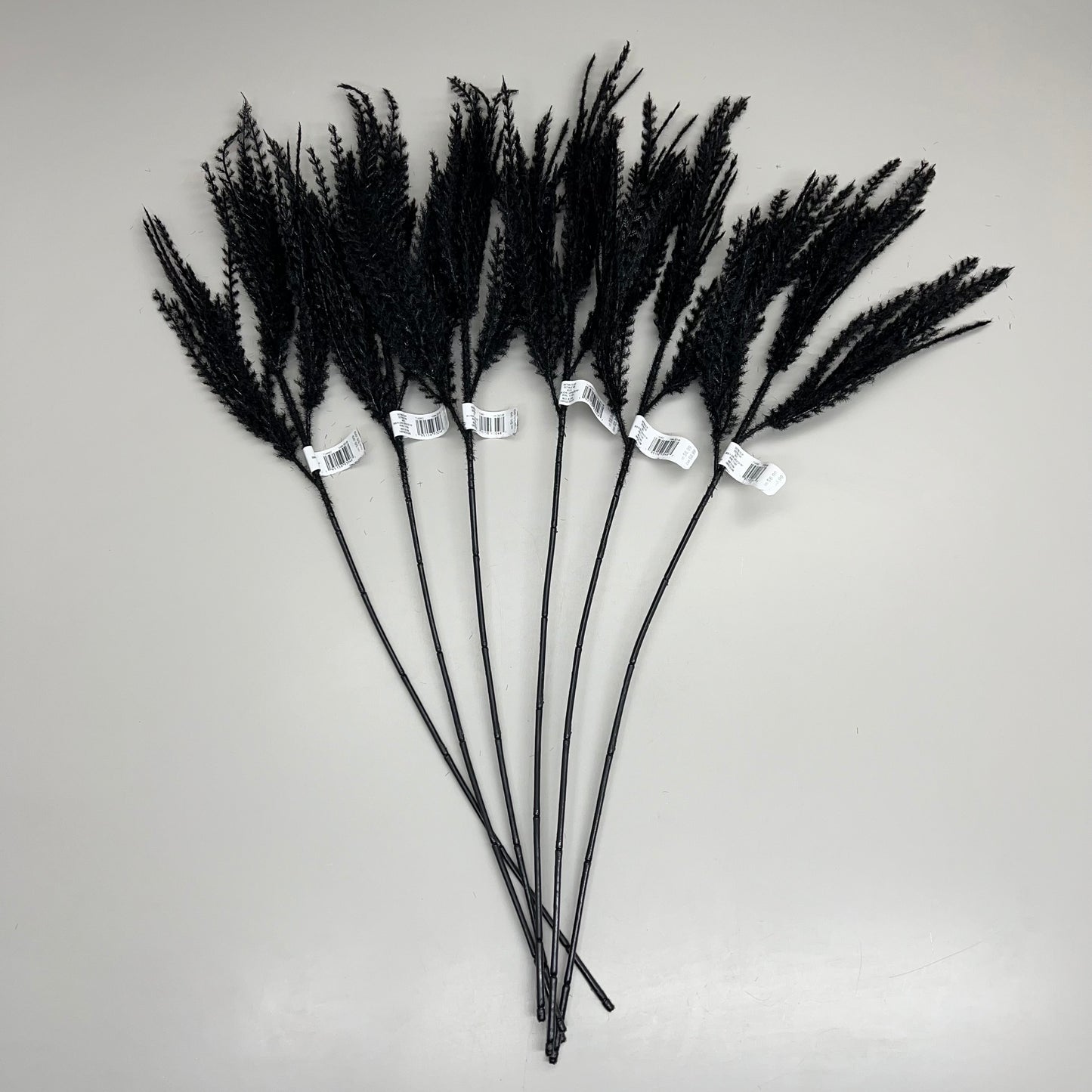 ASHLAND (6 PACK) Black Pampas Grass w/ Stem Made From Plastic & Iron Wire 716092