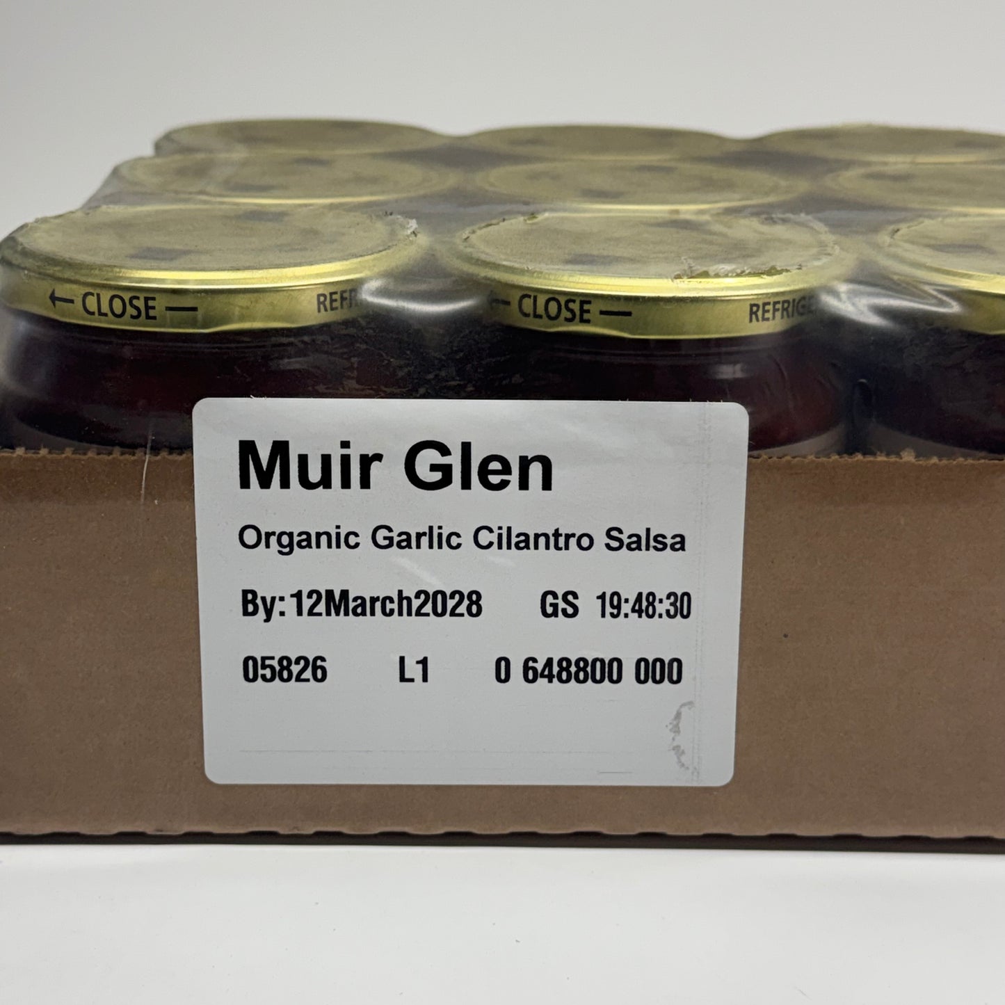 MUIR GLEN (12 PACK) Organic Garlic Cilantro Salsa 16 oz BB 03/28