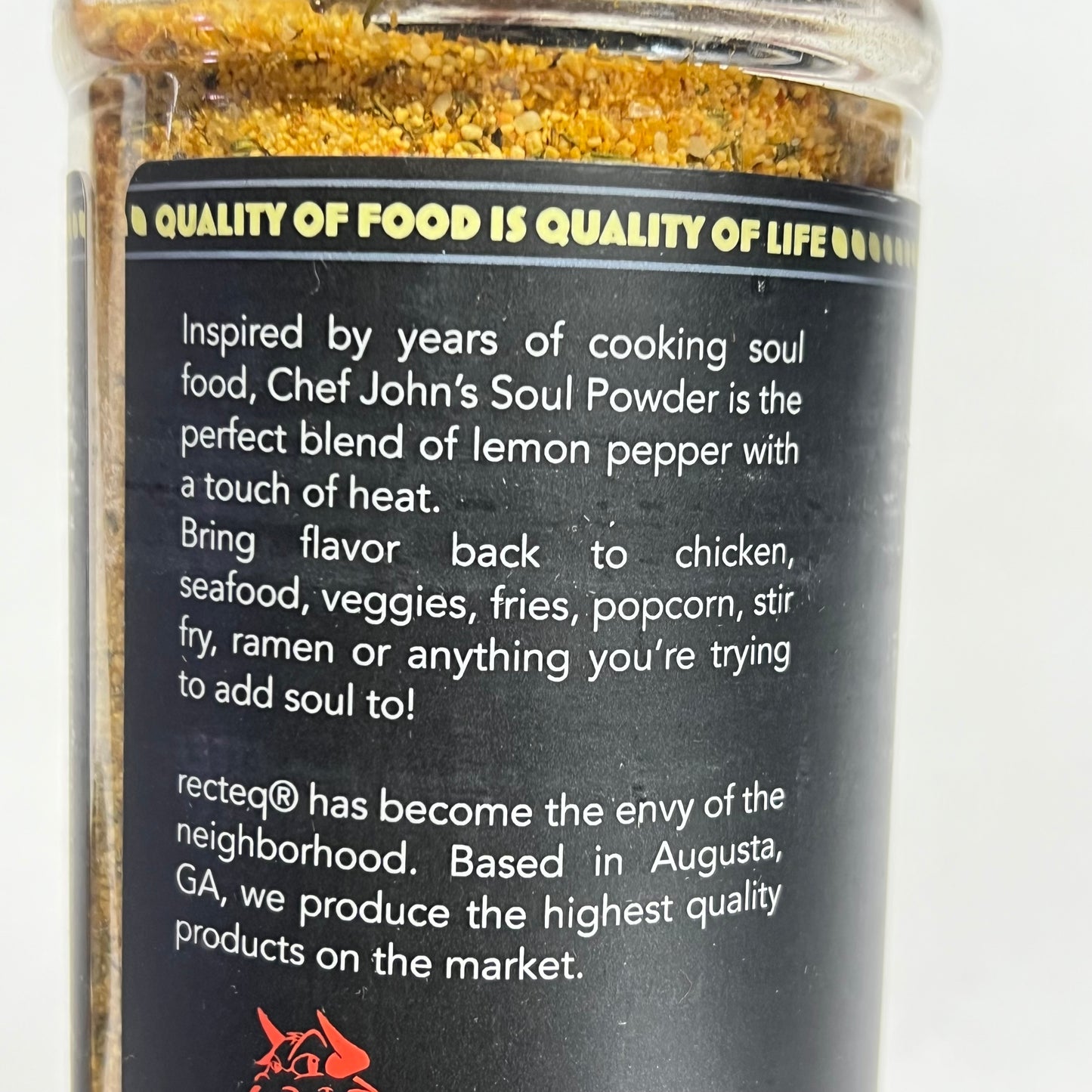 RECTEQ Chef Jhon's Soul Powder Rub Hot Lemon Pepper Seasoning  11.4 oz BB 09/27