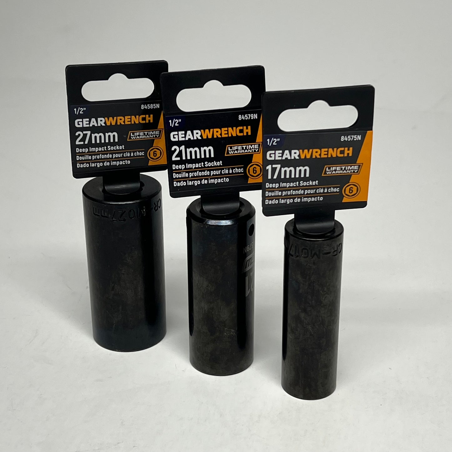 GEAR WRENCH (LOT OF 11) Assorted Impact Sockets in MM 1/2" & 3/4" Assorted Sz  Drives