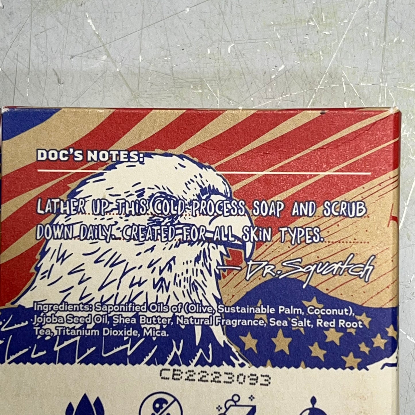DR SQUATCH (3 PACK) Freedom Fresh Men's Natural Bar Soap Zero Grit 5oz