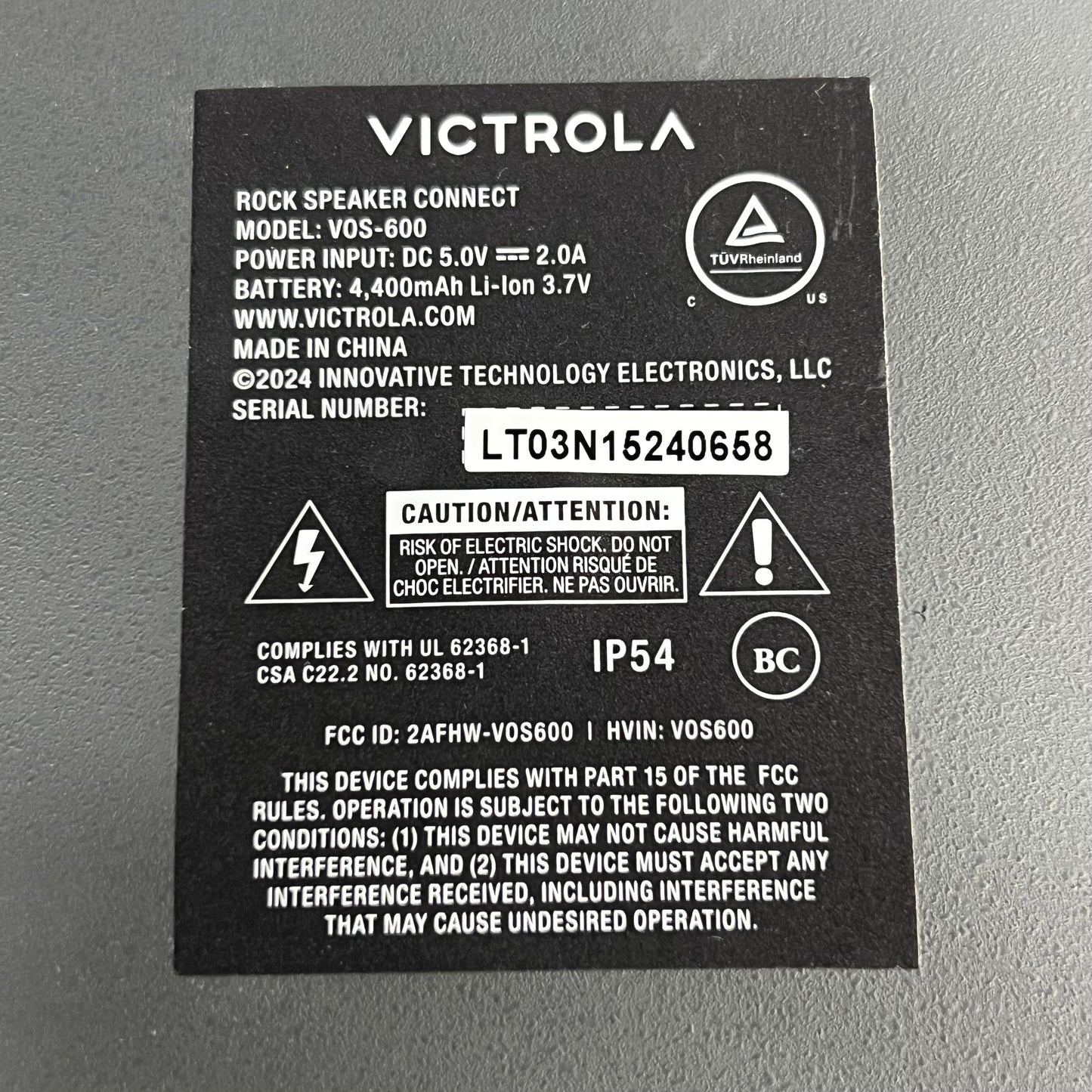 ZA@ VICTROLA Rock Speaker Connect VOS-600-GNT Sz 10”H x 9.5”W (New Other, Distressed Box)