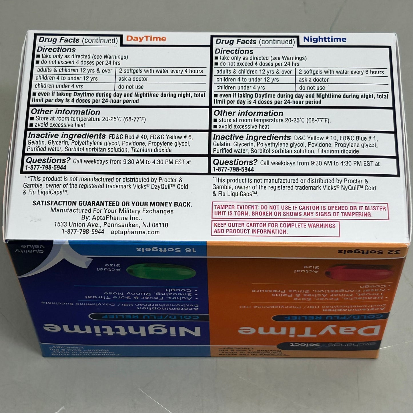 EXCHANGE SELECT (2 Pack, 32 Day Caps, 16 Night Caps) Day/Night Time Cold/Flu Relief Soft Gel Capsules