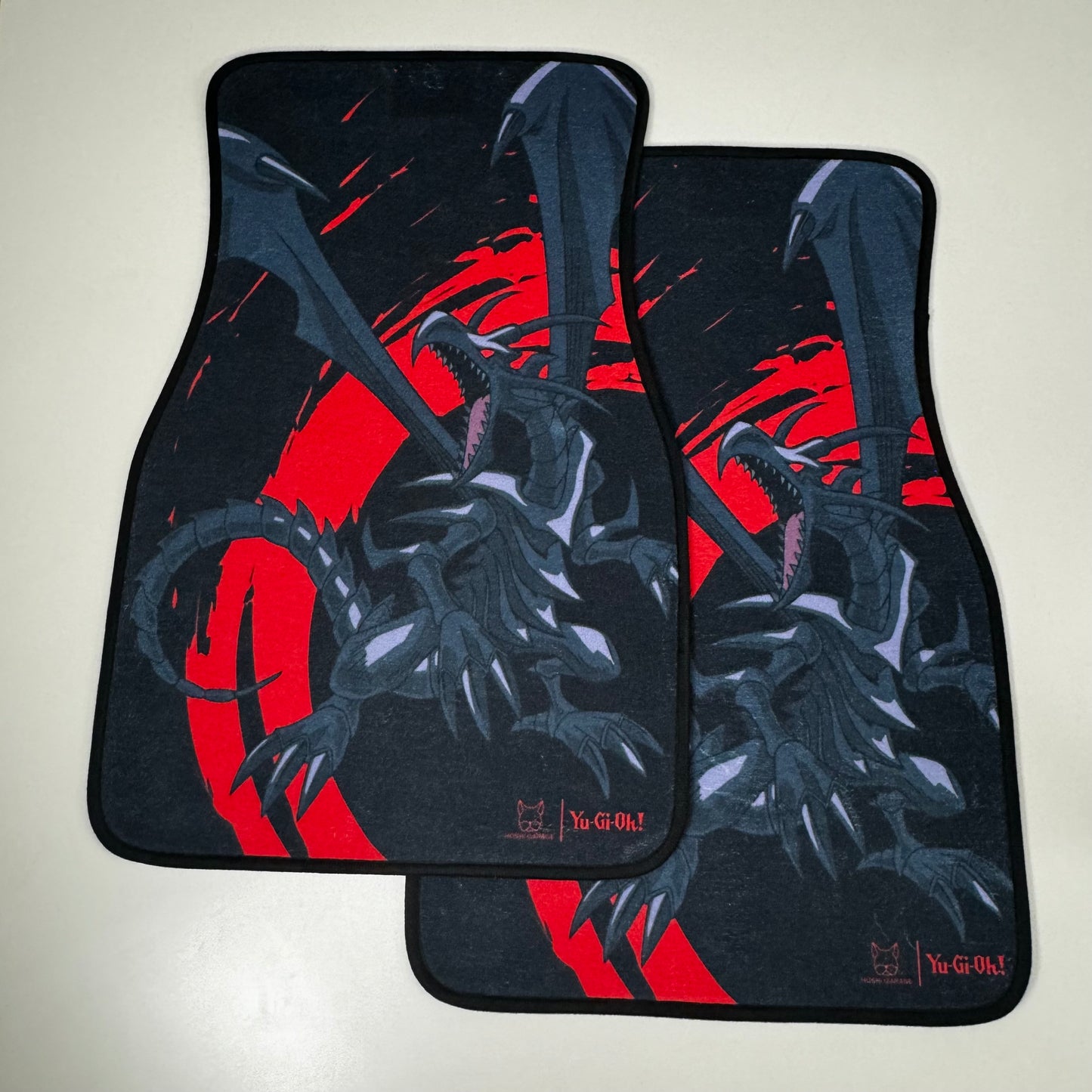 HOSHI GARAGE (SET OF 2)YU-GI-OH! Matching Red Eyes Black Dragon Universal Car Mat