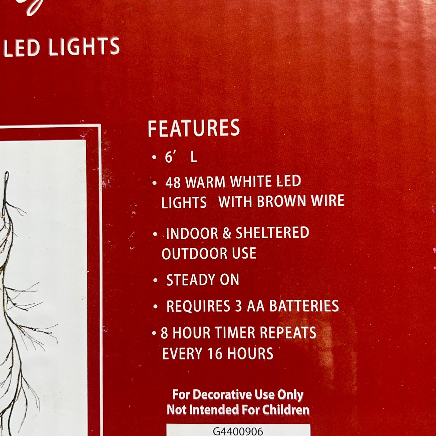 RAZ IMPORTS Lighted Mossy Garland Decoration W/ 48 White Lights 6' G4400906