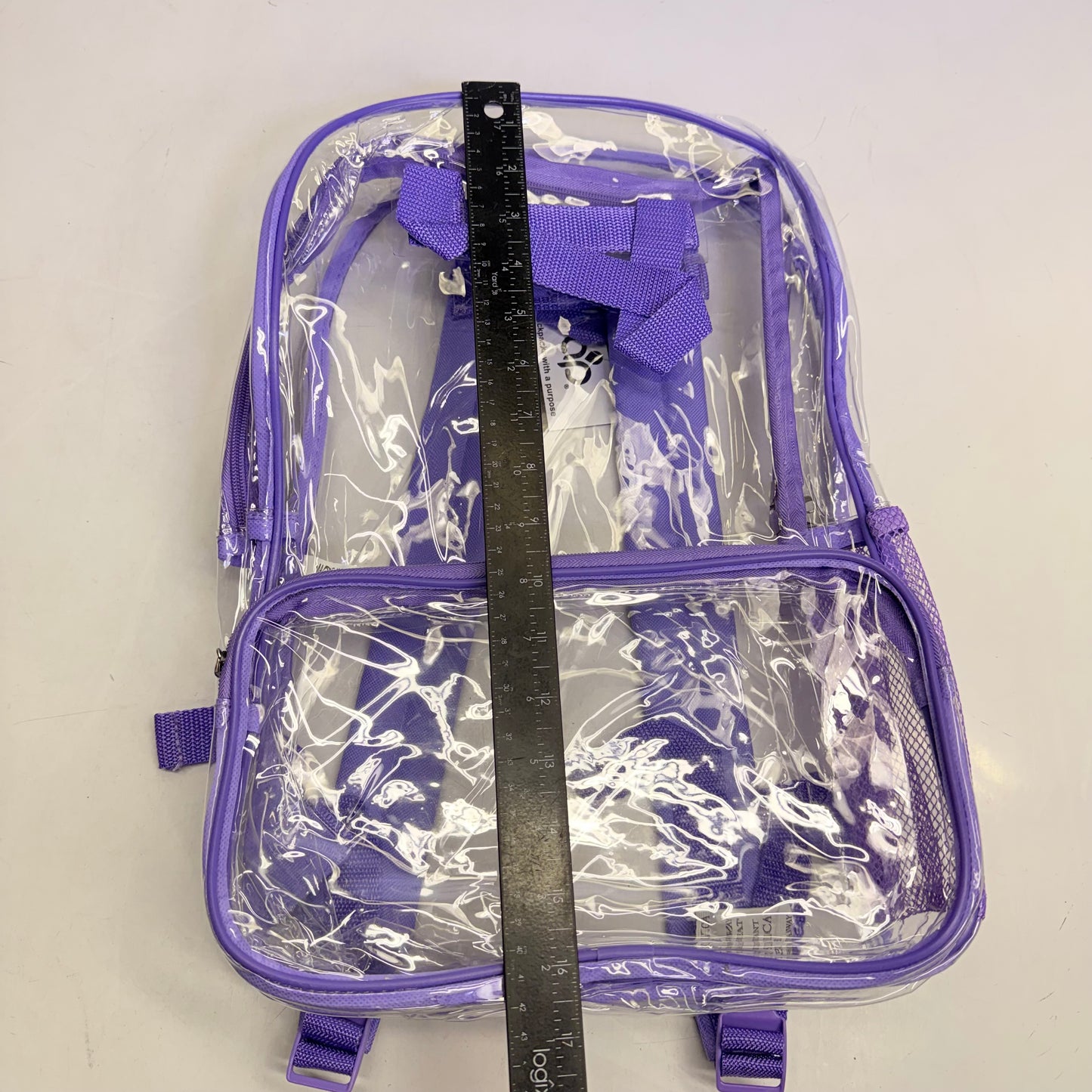 BWAP 17" Clear Plastic Backpack 17" x 12" x 6" Color Lavender BP1643