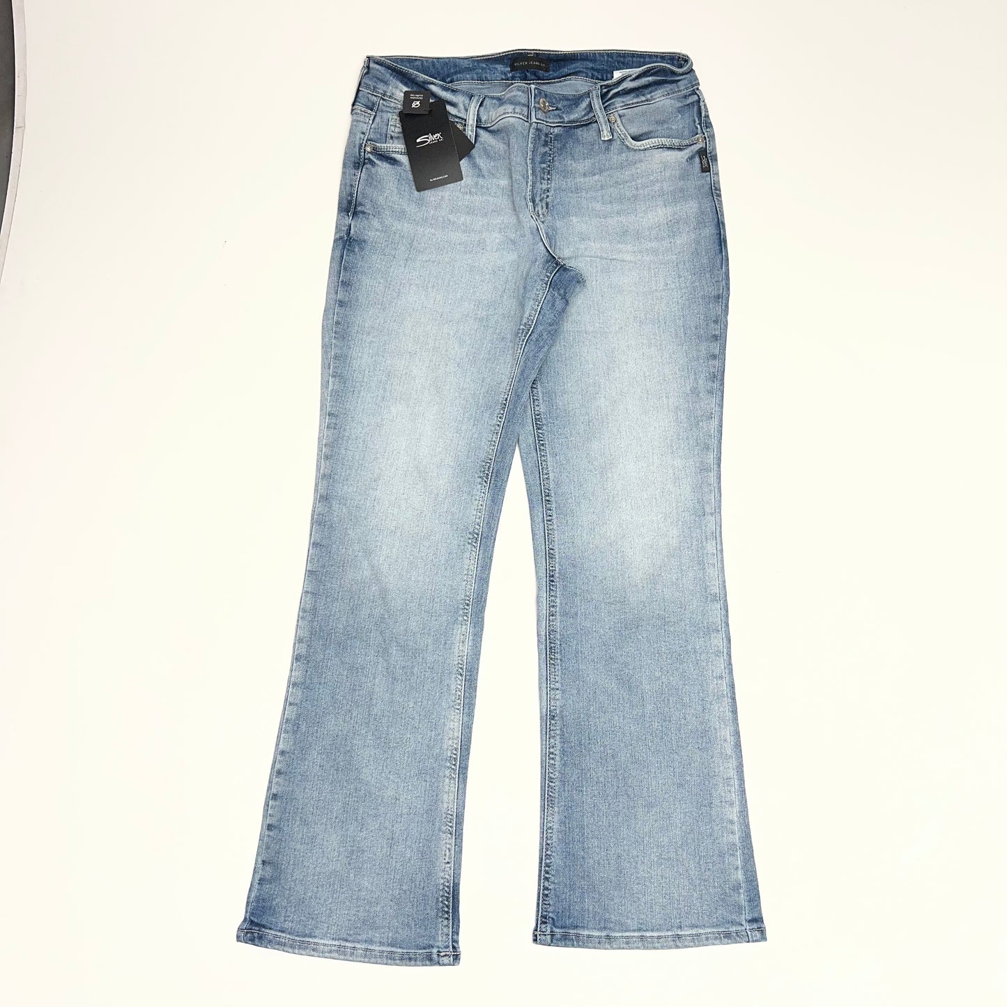 SILVER JEANS CO Elyse Curvy Fit Mid Rise Boot Jeans Women's Sz 31/31 Light Wash