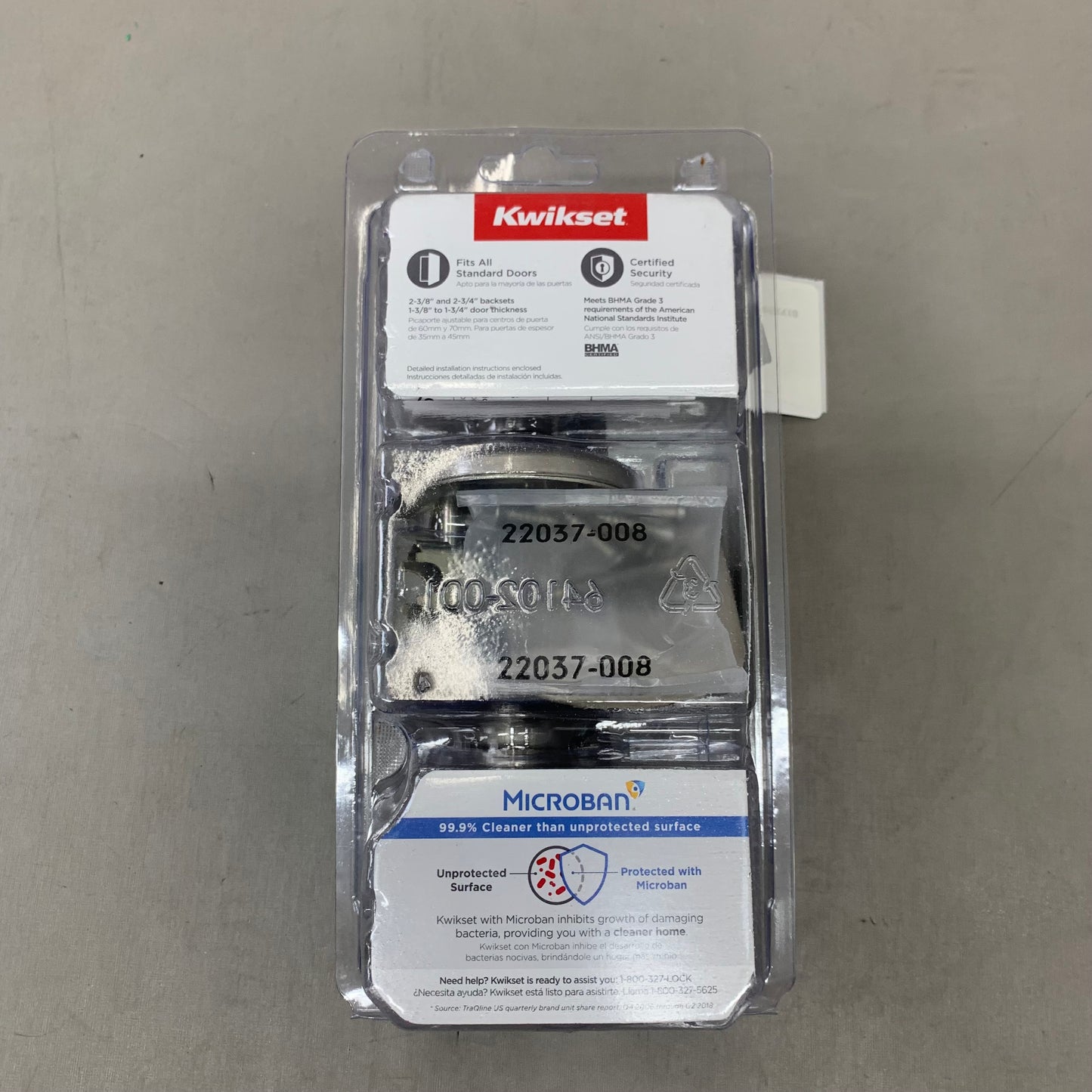 KWIKSET Closet Cove Passage Door Knob 2" Diameter Silver 92001-509