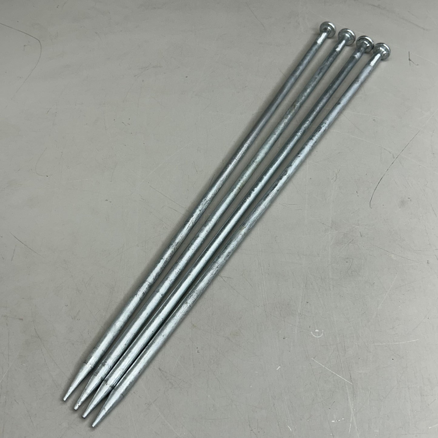 (Pack Of 4) Galvanized Landscape Spike Nails  20" Overall Length Chrome