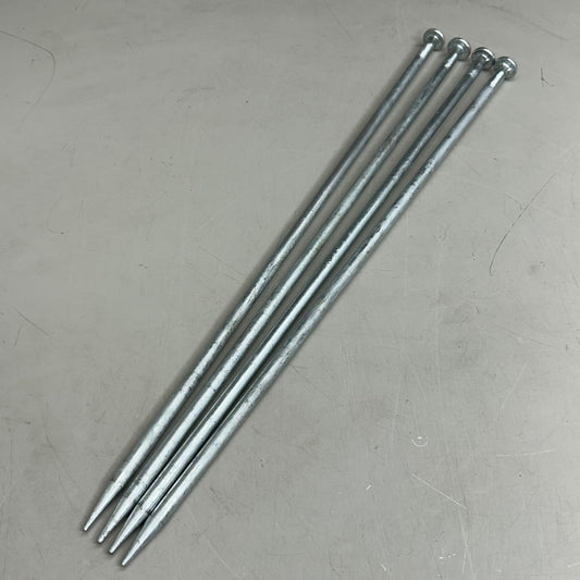 (Pack Of 4) Galvanized Landscape Spike Nails  20" Overall Length Chrome