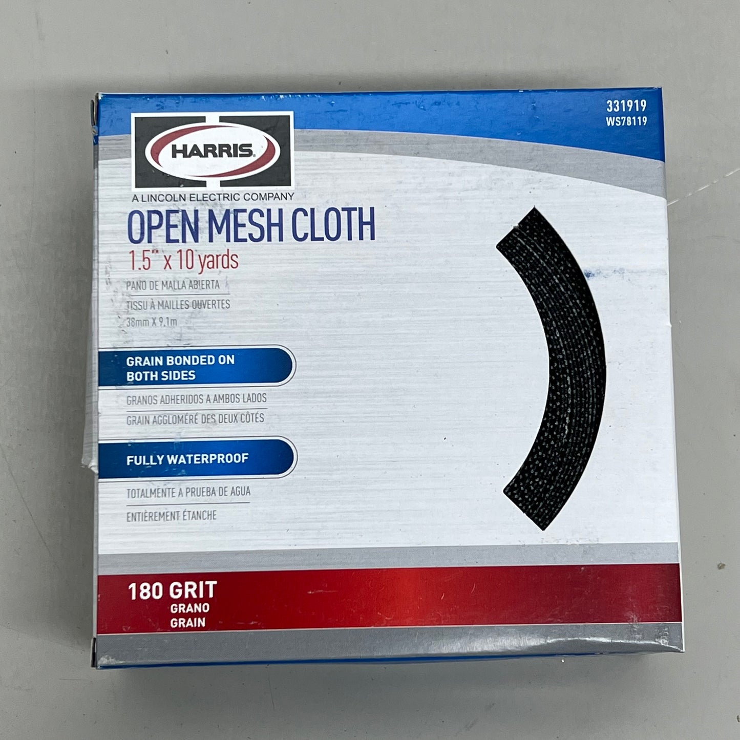 HARRIS (3 PACK) Mesh Cloth 180 Grit 1.5" X 10 Yards Flexible & Durable 331919