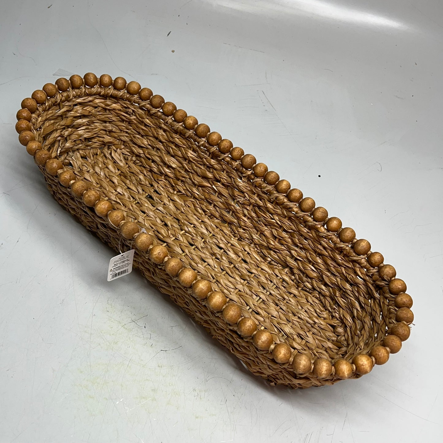 RAZ IMPORTS (PAIR) Natural Appeal Woven Beaded Baskets Set 20.25" Tan 442128
