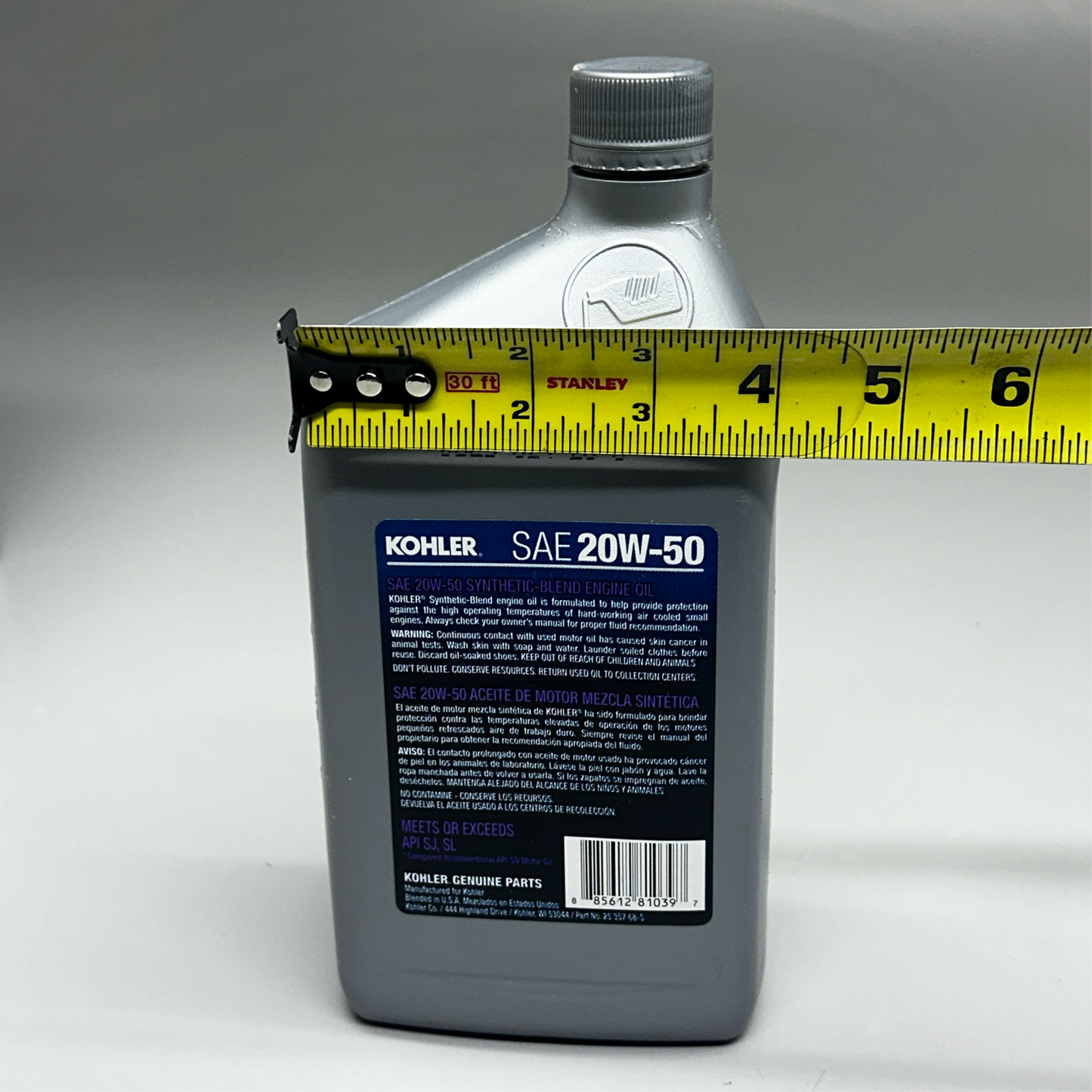 KOHLER (12 PACK, 1 Quart Each) Synthetic-Blend Engine Oil SAE 20W-50