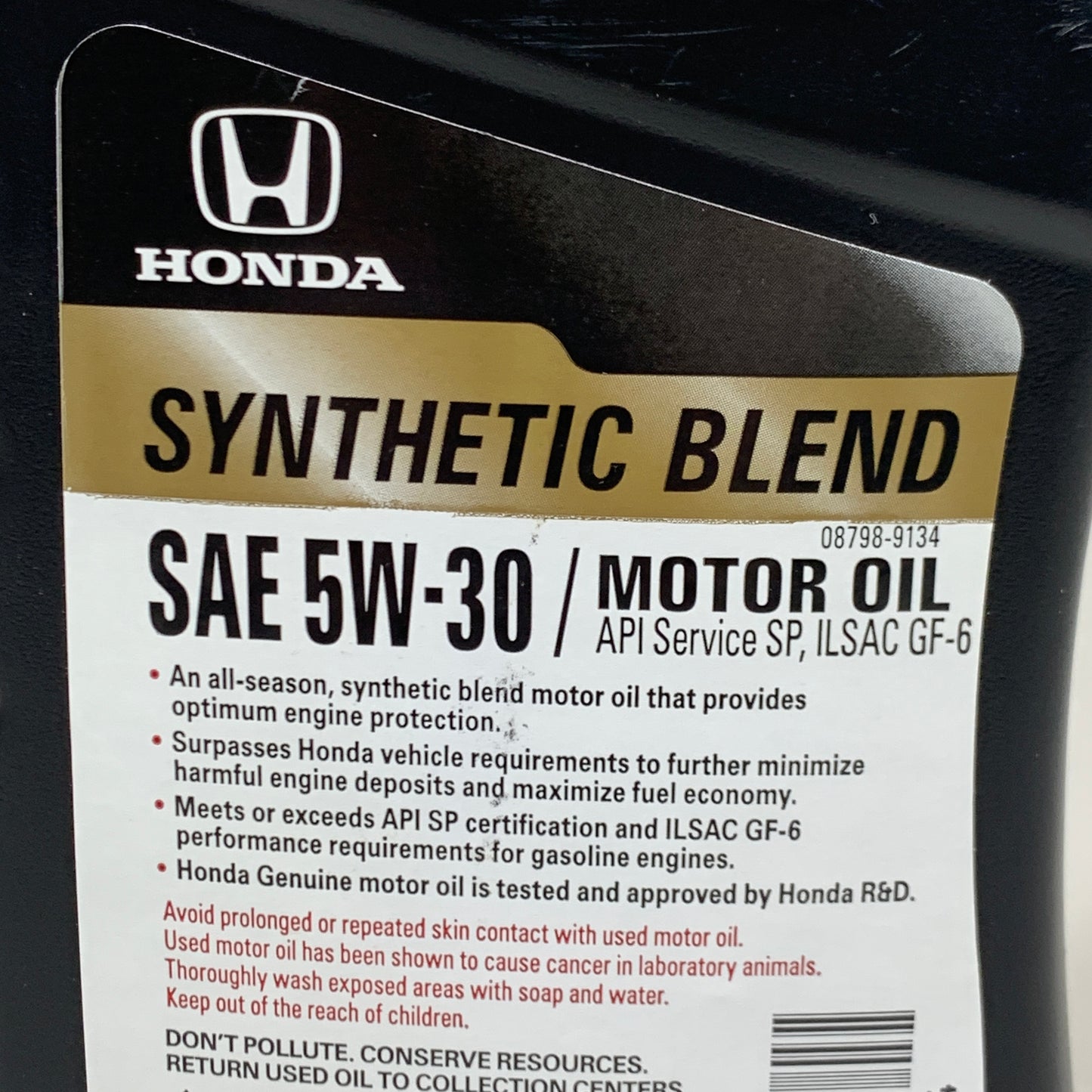 HONDA (3 PACK) Genuine Synthetic Blend SAE 5W-30 Motor Oil Advanced Protection 1 QT