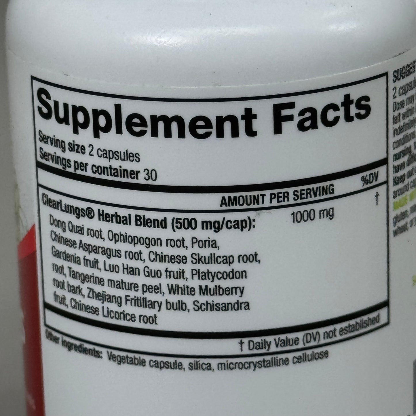 RIDGECREST HERBALS Clear Lungs Classic Breathing Support 500mg 60 Caps BB 01/28