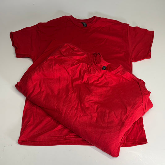 ZA@ GILDEN (12 PACK) Unisex Heavy Cotton T-shirts Short Sleeve Unisex Sz XL Red
