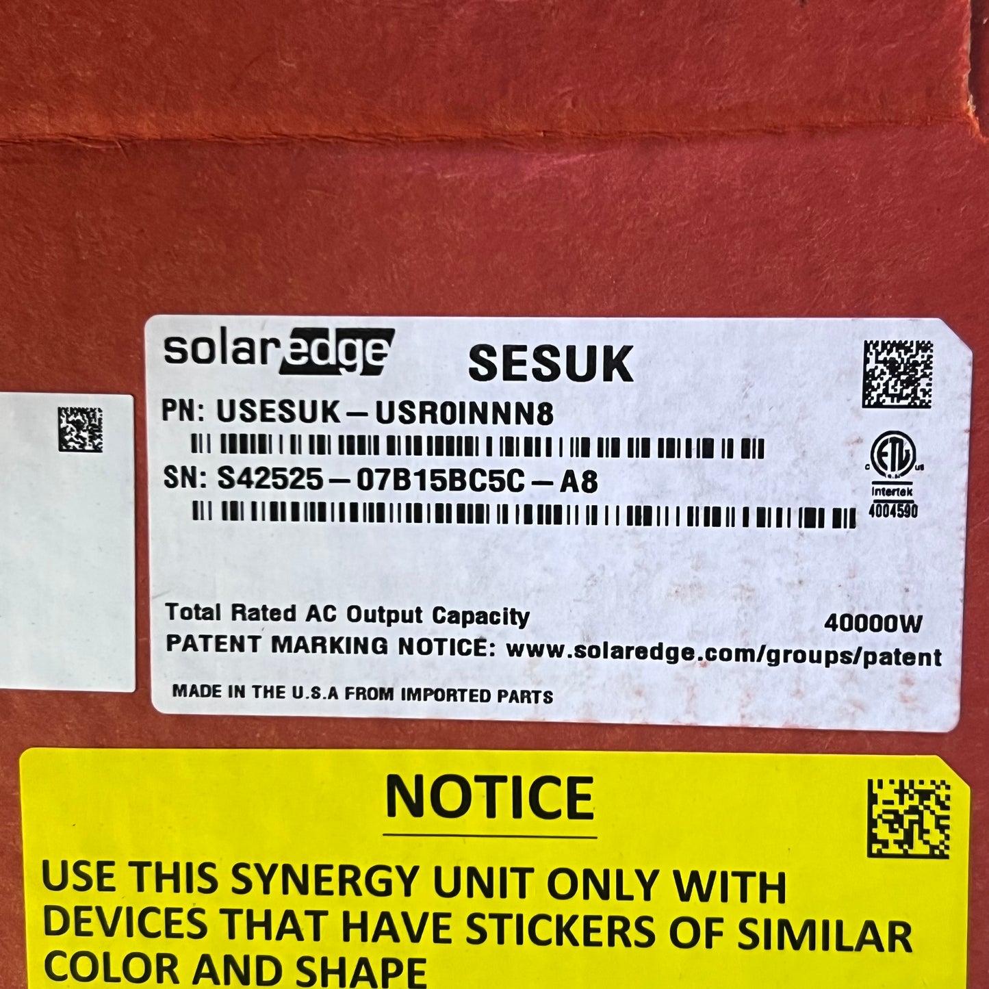 SOLAREDGE Three Phase Synergy Unit 40000W USESUK-USR0INNN8