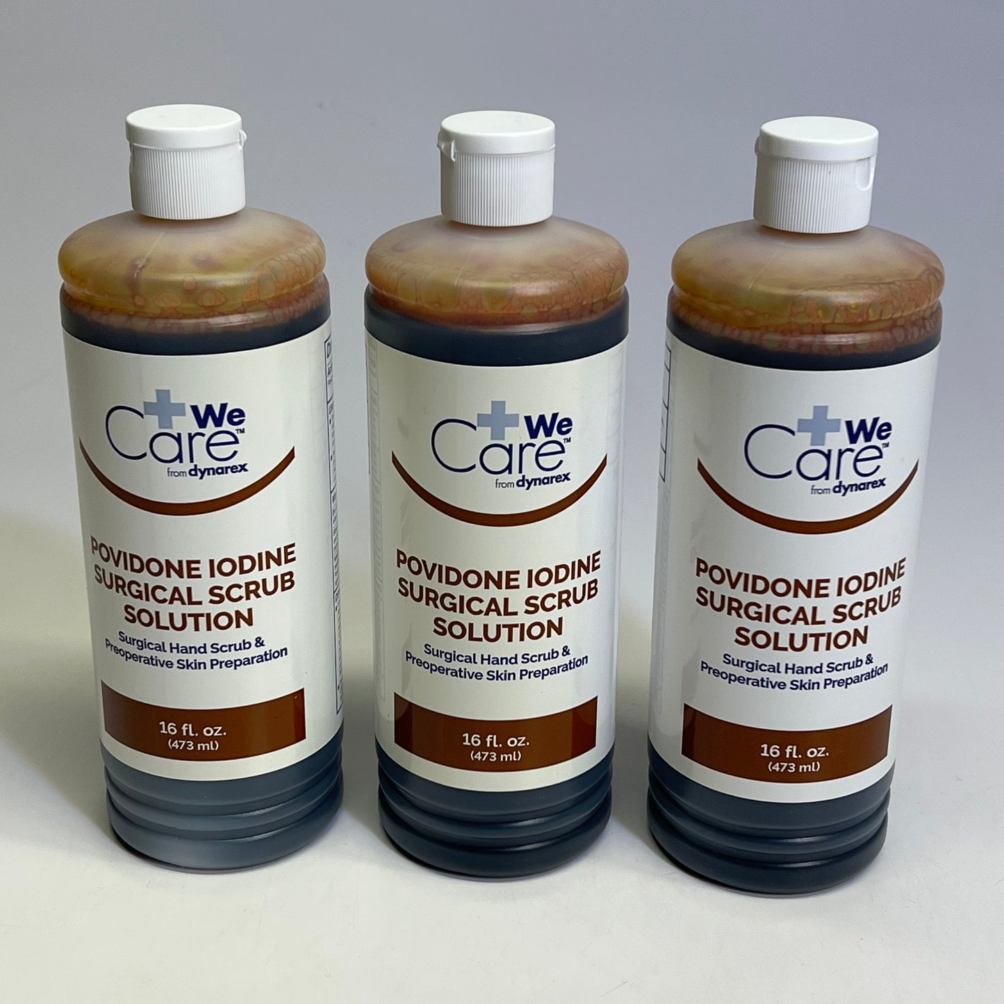 ZA@ DYNAREX (3 PACK) Povidone Iodine Surgical Scrub Solution 16 fl oz Brown 1425 A