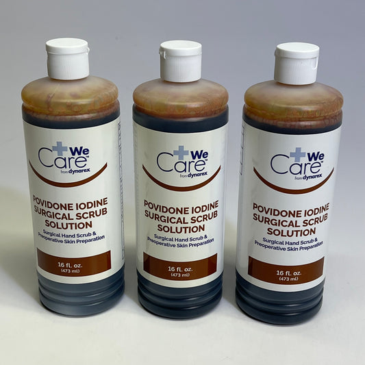 ZA@ DYNAREX (3 PACK) Povidone Iodine Surgical Scrub Solution 16 fl oz Brown 1425 A
