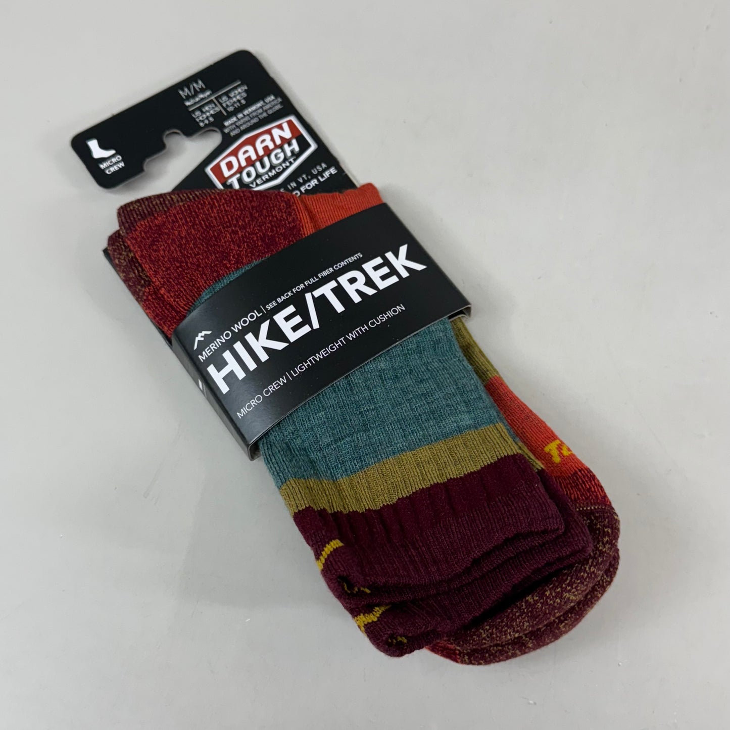DARN TOUGH Hike/Trek Socks Micro Crew Lightweight Men SZ M 8-9.5 Teal Merino Wool