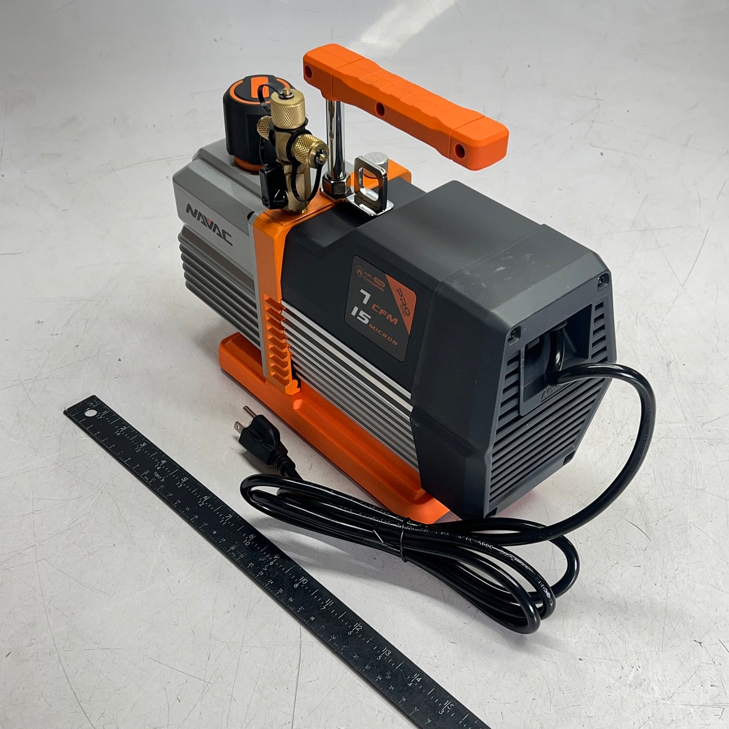 NAVAC Dual Stage Vacuum Pump A2l/r32 Compatible 7 CFM Orange/Silver NP7DP2