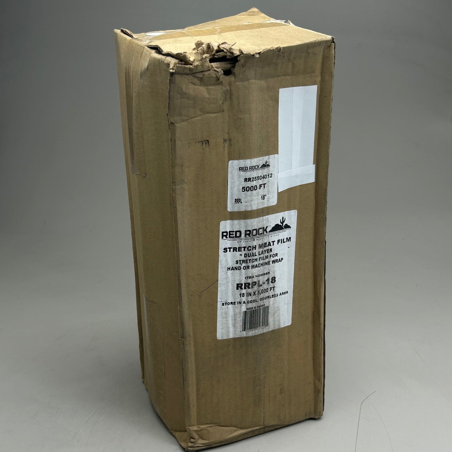 RED ROCK Stretch Meat Film For Hand Or Machine Wrap 18"x5000' Clear RRPL-18 (New Other- Distressed Packaging)